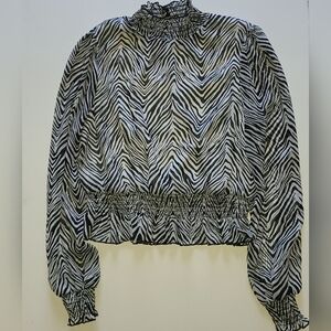 Mi Ami by Francesca Collection Blouse Zebra Print Women Sz S